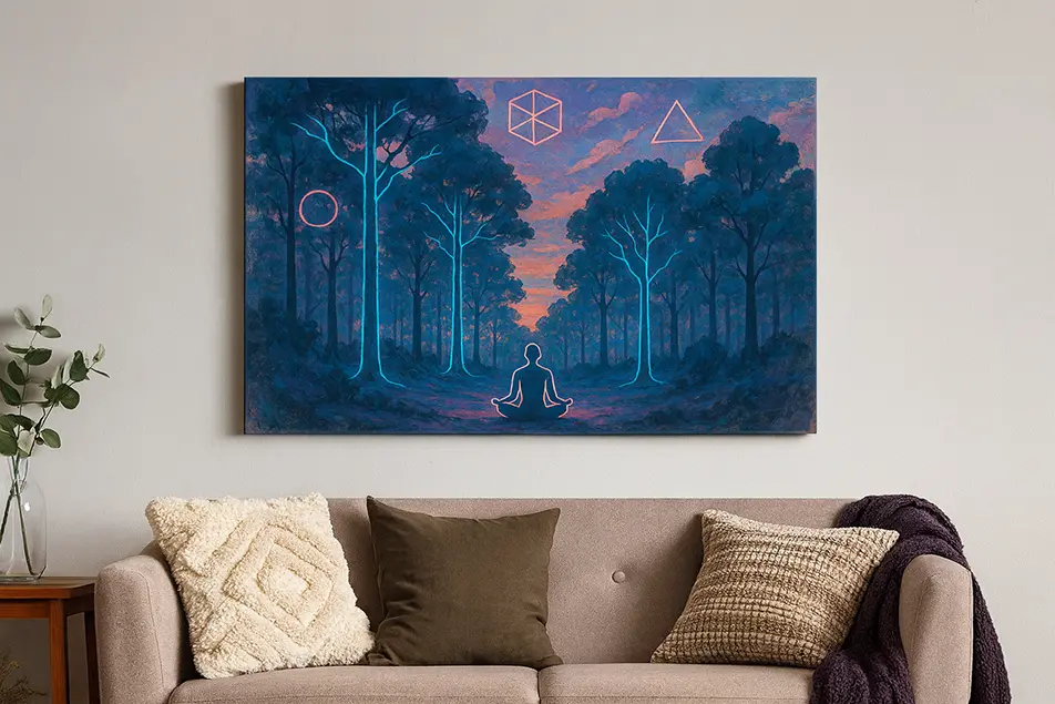 Custom canvas created with Visioneria, hanging on a wall